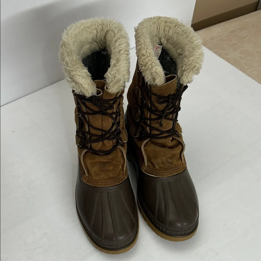 Women's Brown and Tan Winter Boots